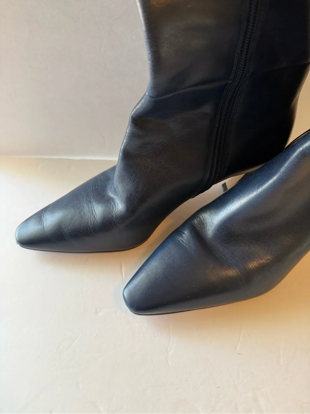 Vince Camuto Blue Leather Over-The-Knee Pointed Toe Boots Size 8